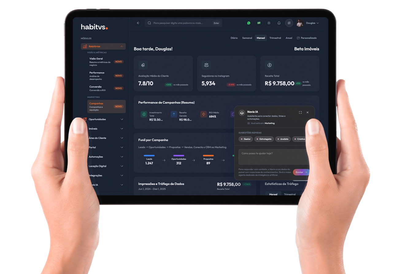 Plataforma habitvs: portal, gestão de oportunidades e automação para imobiliárias